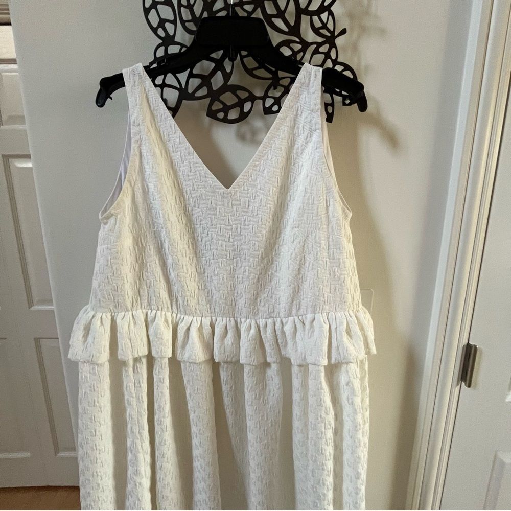 Naya Rea Mila Peplum Midi Fairy Peasant Boho Dress in White 12 NWOT - Picture 5 of 12